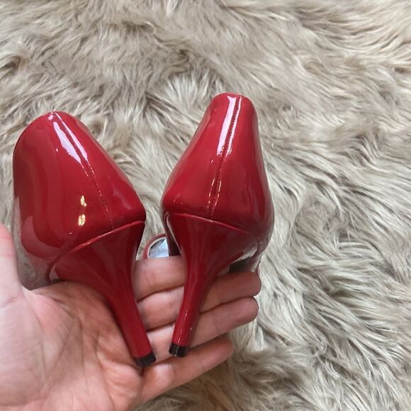 Life Stride Asymmetrical Strap Comfort Insole Pointed Toe Red Suki Pump/heels - Picture 9 of 16